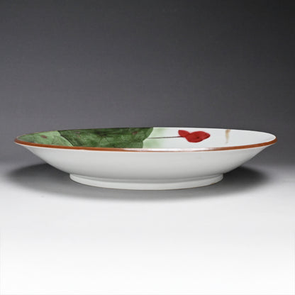 Massive Porcelain Lotus Platter ー橋詰 正英 "釉裏紅金彩蓮池図 大皿"