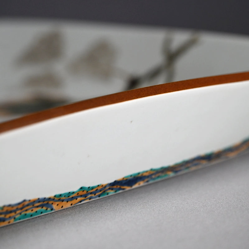Large and Exquisite Serving Platter ー廣瀬 義之 "釉彩色絵あけび乃図 四角大皿"