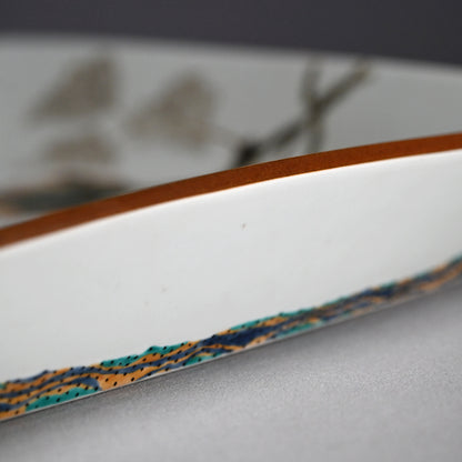 Large and Exquisite Serving Platter ー廣瀬 義之 "釉彩色絵あけび乃図 四角大皿"