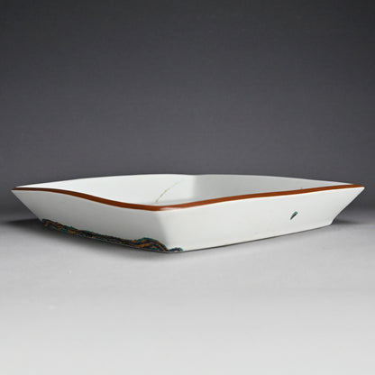 Large and Exquisite Serving Platter ー廣瀬 義之 "釉彩色絵あけび乃図 四角大皿"