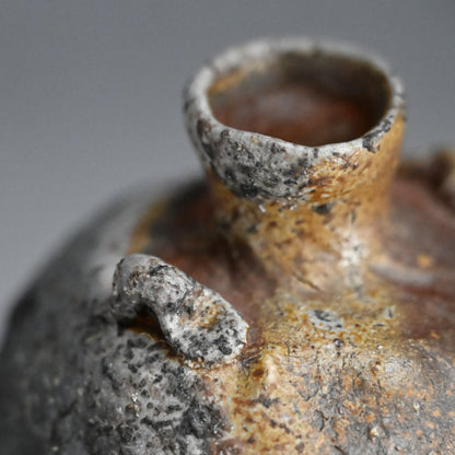 Bizen Yohen Tokkuri Sake Flask ー森 丁斎 “備前 手造り 窯変耳付徳利”