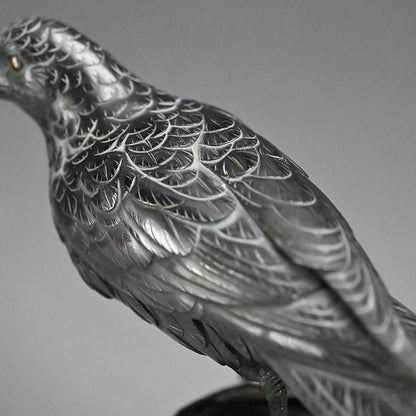 Antique Japanese Bronze Crow Okimono