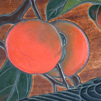 Sanuki-bori Lacquer Tray, Crow & Persimmon by Myosetsu