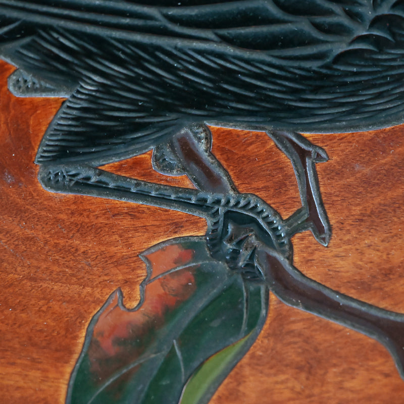 Sanuki-bori Lacquer Tray, Crow & Persimmon by Myosetsu