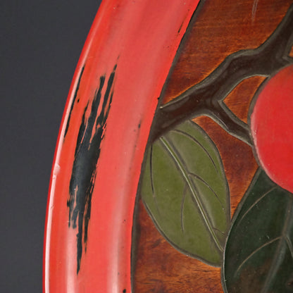 Sanuki-bori Lacquer Tray, Crow & Persimmon by Myosetsu