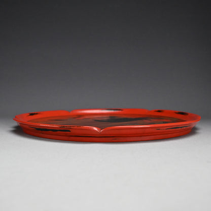 Sanuki-bori Lacquer Tray, Crow & Persimmon by Myosetsu