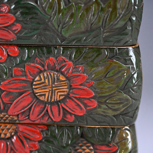 Sanuki-bori Jubako Lacquer Stacking Box by Kenjo
