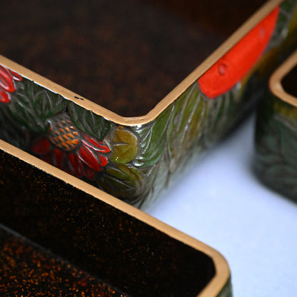 Sanuki-bori Jubako Lacquer Stacking Box by Kenjo