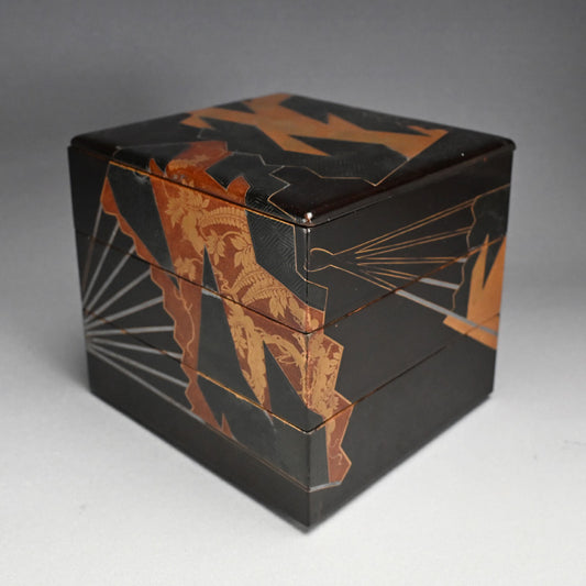 Momoyama to Early Edo p. Lacquer Stacking Box with Fan Motif