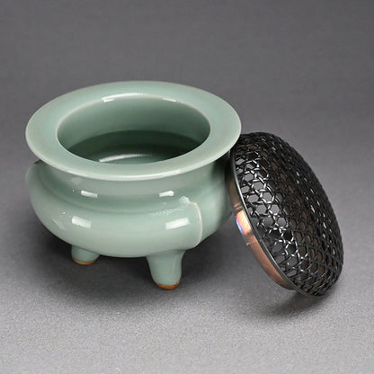 Celadon Koro Incense Burner ー宮永 東山 "青瓷袴腰 香爐"
