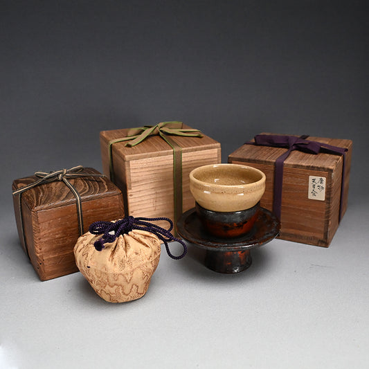 Antique Yellow Tenmoku Chawan Tea Bowl