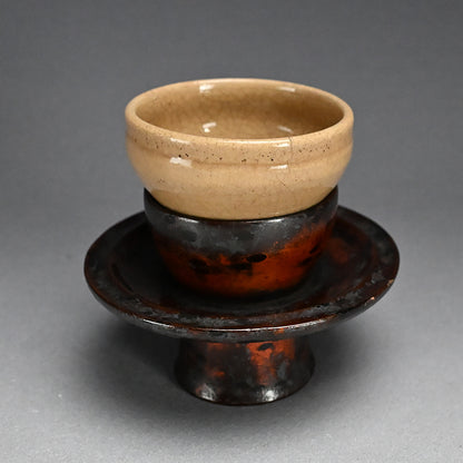 Antique Yellow Tenmoku Chawan Tea Bowl