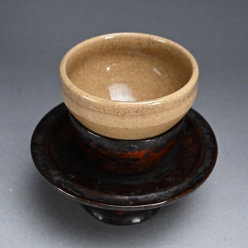 Antique Yellow Tenmoku Chawan Tea Bowl