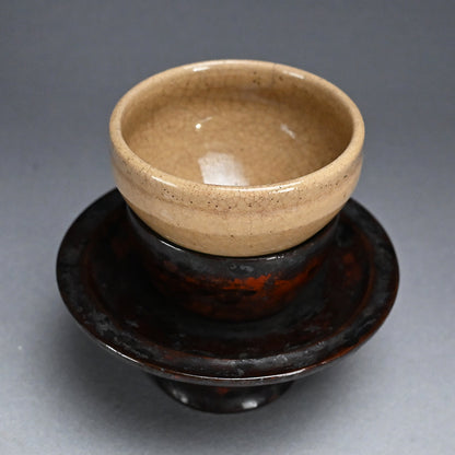 Antique Yellow Tenmoku Chawan Tea Bowl