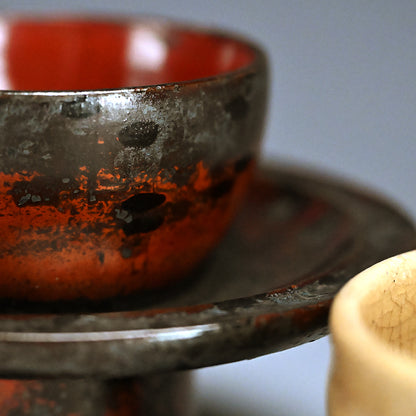 Antique Yellow Tenmoku Chawan Tea Bowl