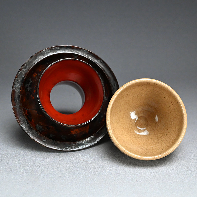 Antique Yellow Tenmoku Chawan Tea Bowl
