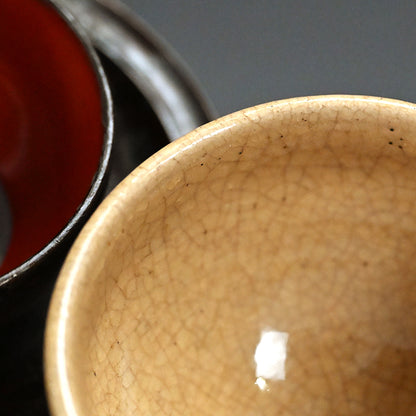 Antique Yellow Tenmoku Chawan Tea Bowl