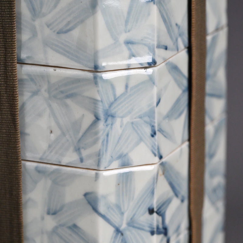 Porcelain Stacking Box Set Decorated ー藤井 達吉 "染付竹文 重箱"