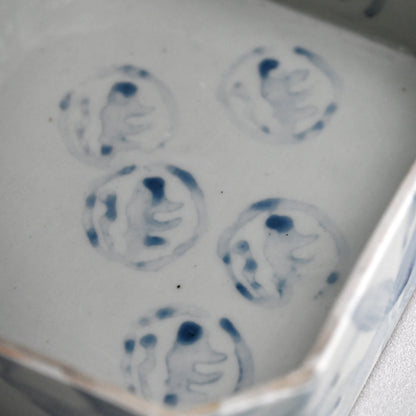 Porcelain Stacking Box Set Decorated ー藤井 達吉 "染付竹文 重箱"