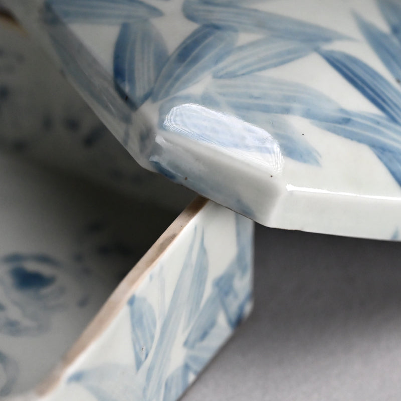 Porcelain Stacking Box Set Decorated ー藤井 達吉 "染付竹文 重箱"