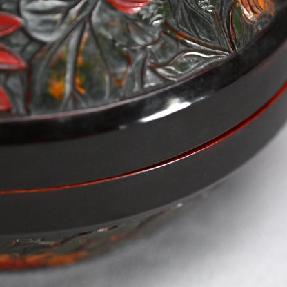 Sanuki-bori Carved & Lacquered Container by Kozan