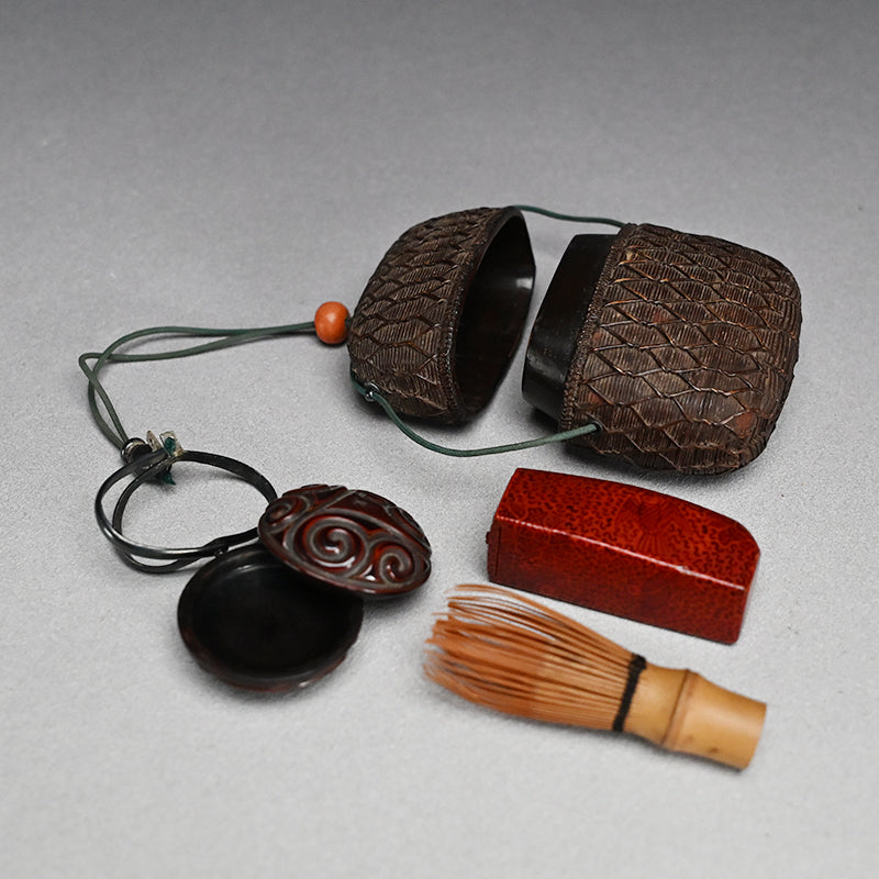 Rare! Antique Japanese Inro Portable Maccha Tea Set