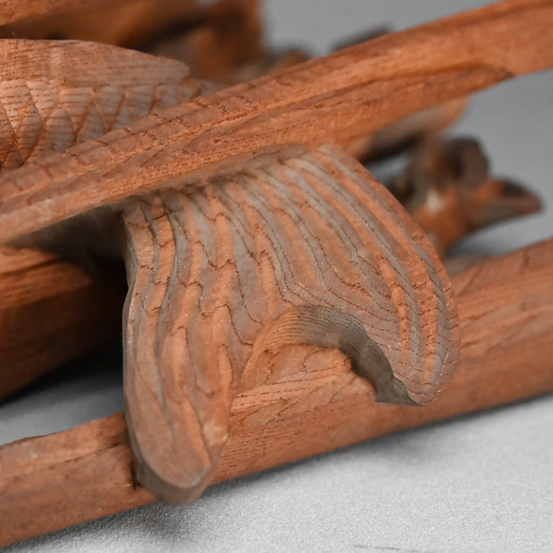 Carved Image of Carp Ascending a Waterfall