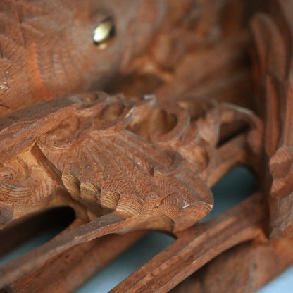 Carved Image of Carp Ascending a Waterfall