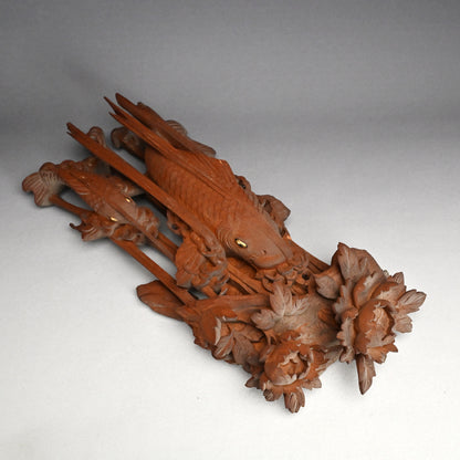 Carved Image of Carp Ascending a Waterfall