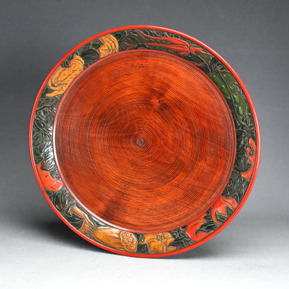 Carved Antique Sanuki-bori tray ー森 象堂
