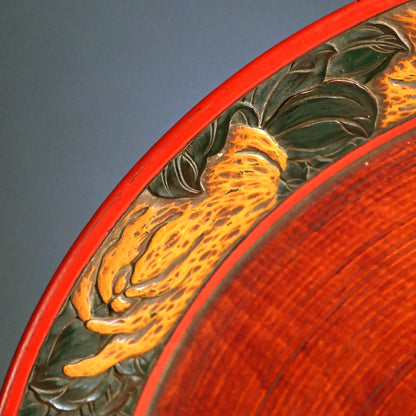 Carved Antique Sanuki-bori tray ー森 象堂