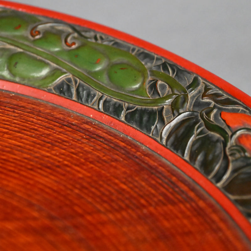 Carved Antique Sanuki-bori tray ー森 象堂