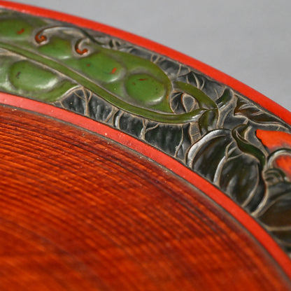 Carved Antique Sanuki-bori tray ー森 象堂