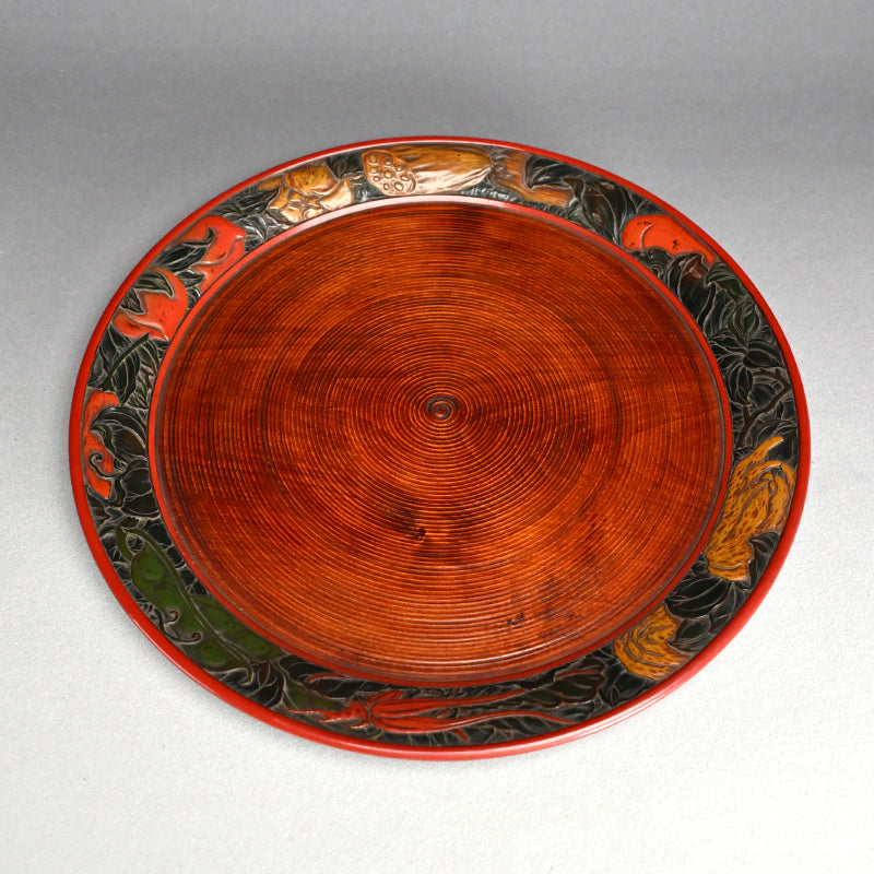 Carved Antique Sanuki-bori tray ー森 象堂