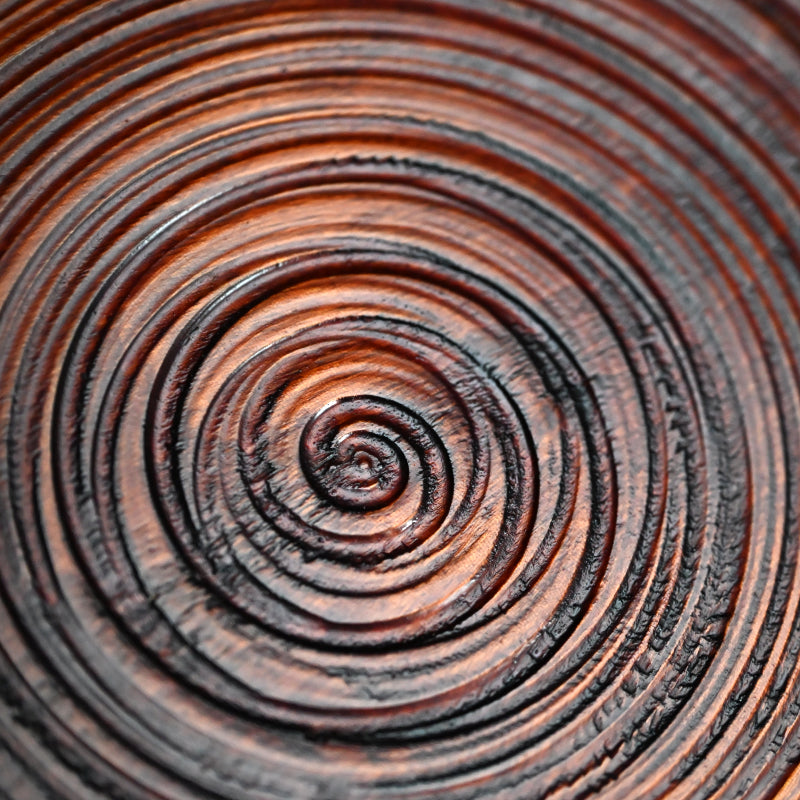 Carved Antique Sanuki-bori Sweets-dish ー森 象堂 "讃岐彫 菓子器 福自天来画 蝙蝠図"