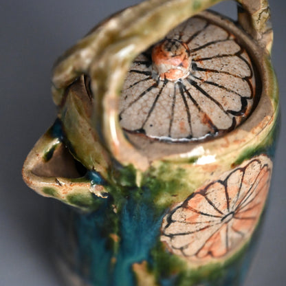 Antique Japanese Seto-Oribe Sake Tsugi Tokkuri