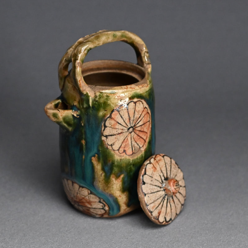 Antique Japanese Seto-Oribe Sake Tsugi Tokkuri