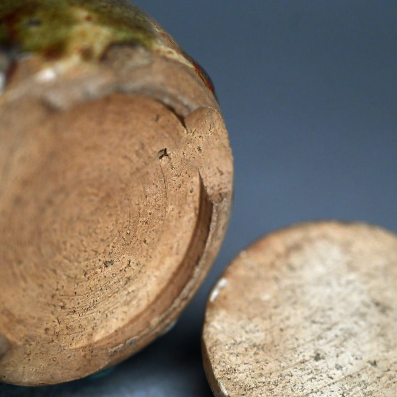 Antique Japanese Seto-Oribe Sake Tsugi Tokkuri
