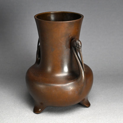 Bronze Vase with Crane Head Handles,Yoshimasa