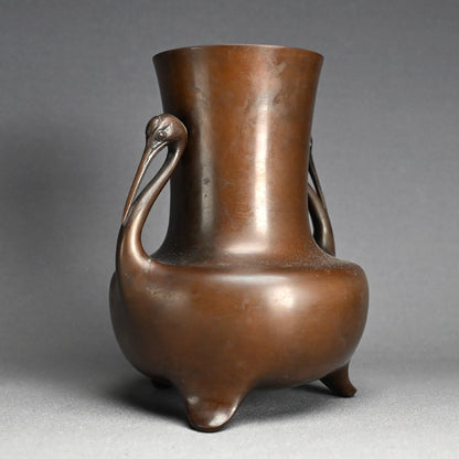 Bronze Vase with Crane Head Handles,Yoshimasa