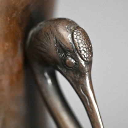 Bronze Vase with Crane Head Handles,Yoshimasa