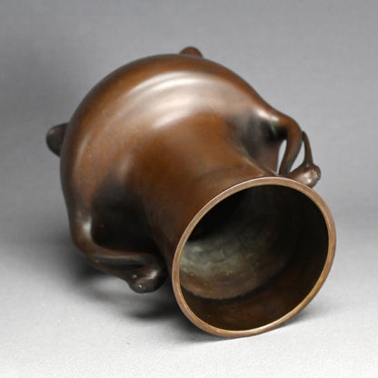 Bronze Vase with Crane Head Handles,Yoshimasa