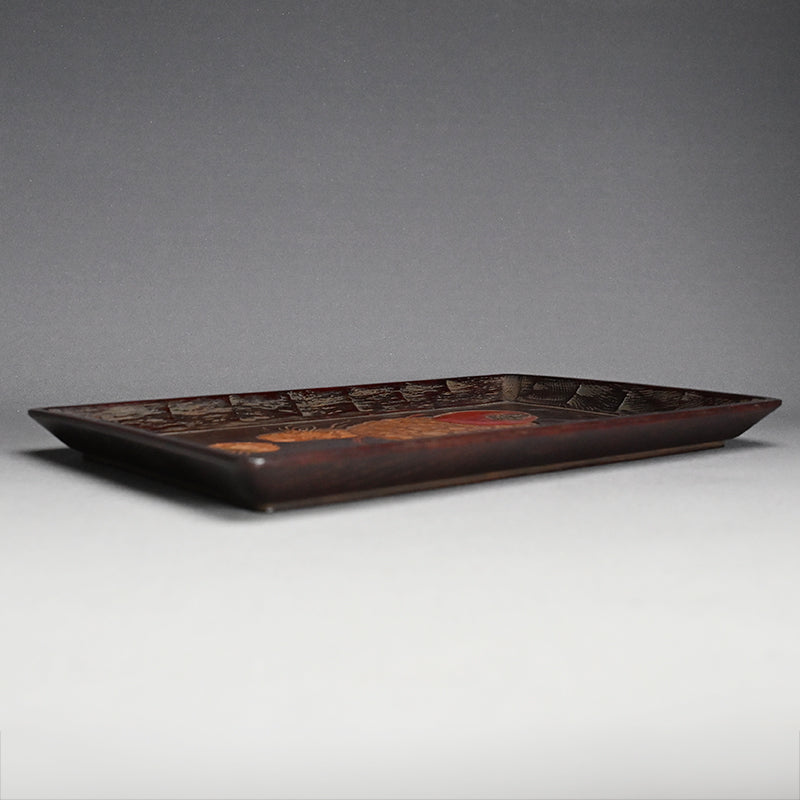 Fine Carved and Lacquered Sanuki-bori Tray