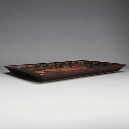 Fine Carved and Lacquered Sanuki-bori Tray