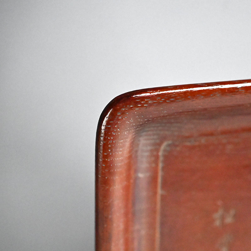 Carved & Lacquered Sanuki-bori Tray ー松堂 道人 "角盆"