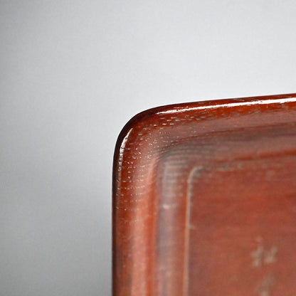 Carved & Lacquered Sanuki-bori Tray ー松堂 道人 "角盆"