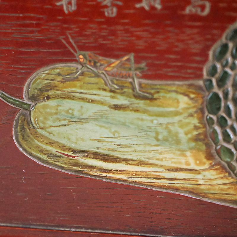 Carved & Lacquered Sanuki-bori Tray ー松堂 道人 "角盆"