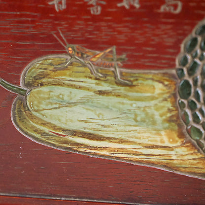 Carved & Lacquered Sanuki-bori Tray ー松堂 道人 "角盆"
