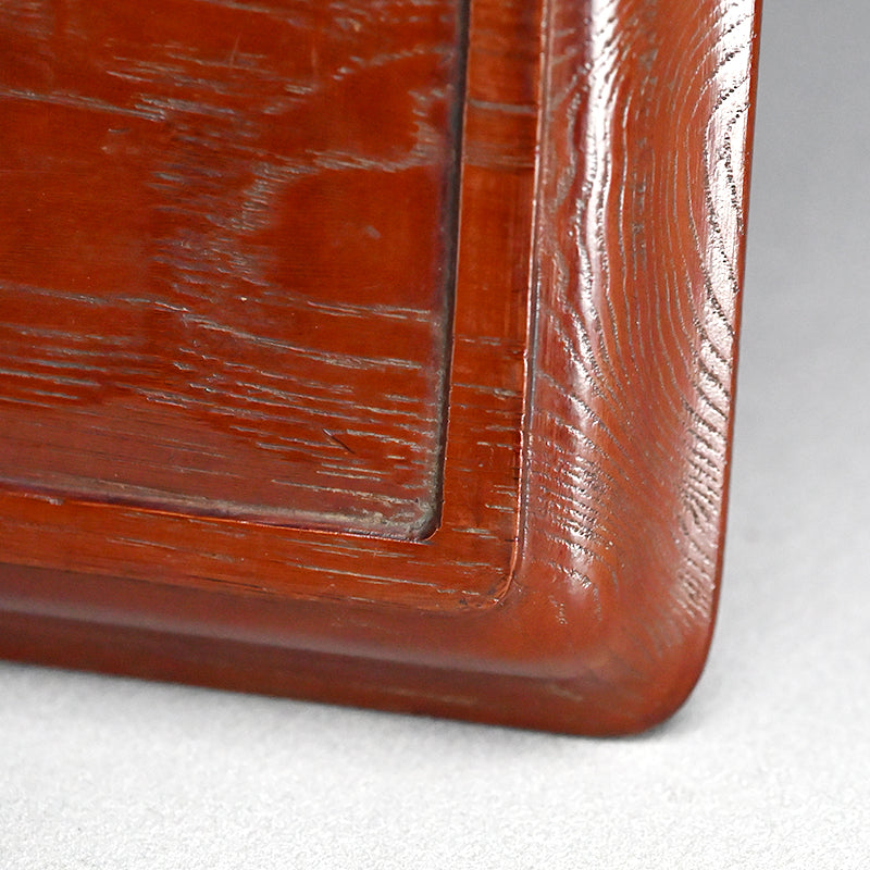 Carved & Lacquered Sanuki-bori Tray ー松堂 道人 "角盆"