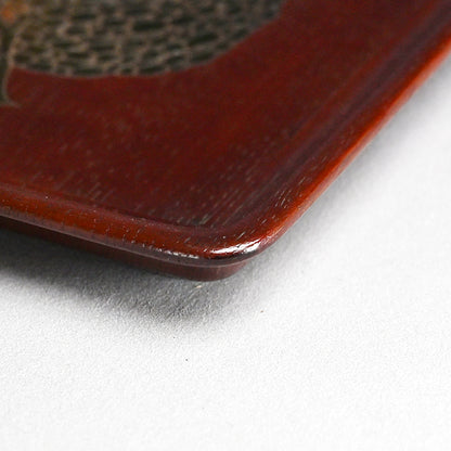 Carved & Lacquered Sanuki-bori Tray ー松堂 道人 "角盆"